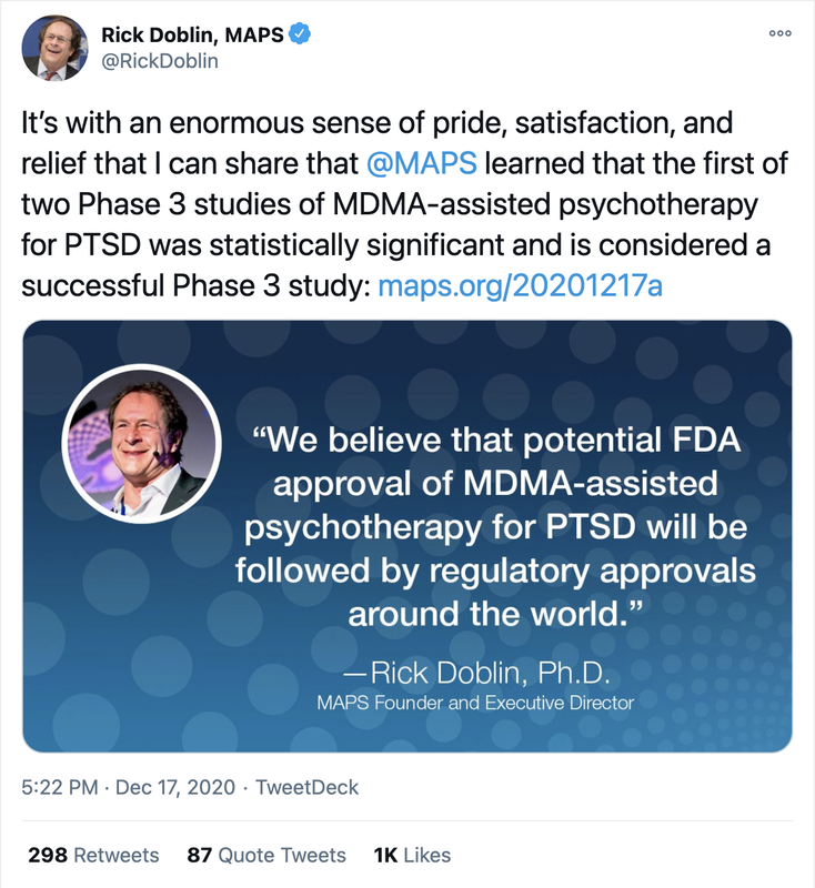 Rick Doblin MDMA Tweet